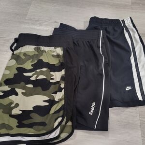 Nike Black and Green Athletic Shorts